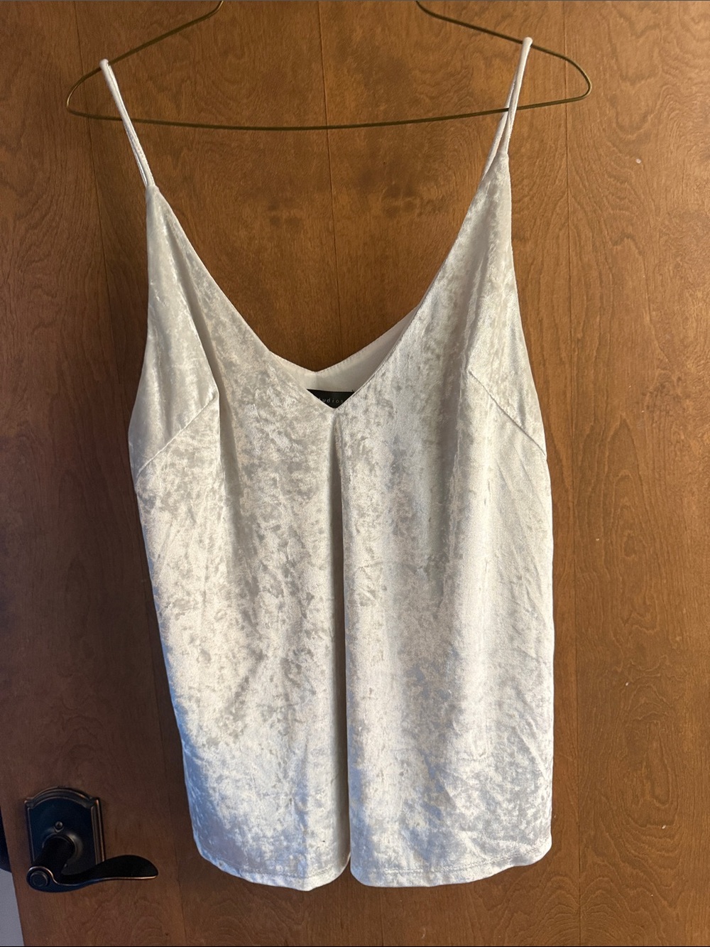 White Velvet V-Neck Cami Tank by Ecru studio